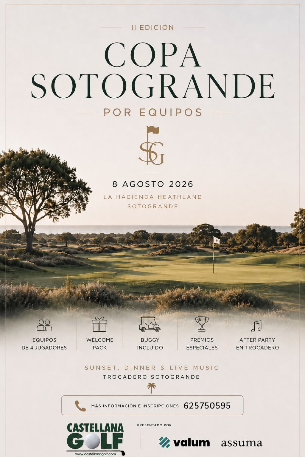 Cartel de la II Copa Golf Sotogrande en La Hacienda Heathland